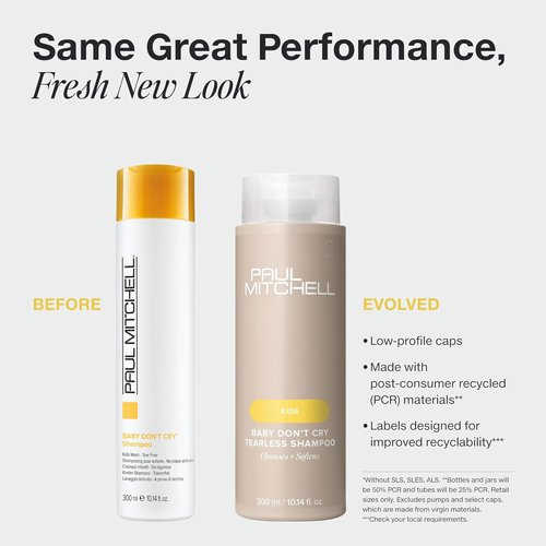 Paul Mitchell Baby Don't Cry Tearless Shampoo - Gentle Cleansing & Softening, 33.8 fl. oz | Taming Spray for Kids - Detangles & Reduces Static, 8.5 fl. oz