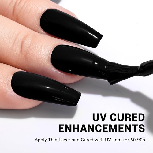 MelodySusie Gel Nail Polish - Black Abyss 15ML | Soak Off UV LED Formula for DIY Nail Art & Manicure