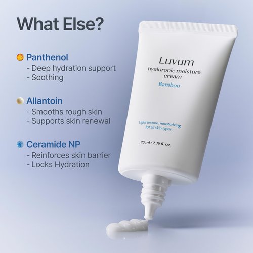 LUVUM Bamboo Hyaluronic Moisturer Cream, Bamboo Extract, Hyaluronic Acid Moisturizer, 2.36 fl. oz