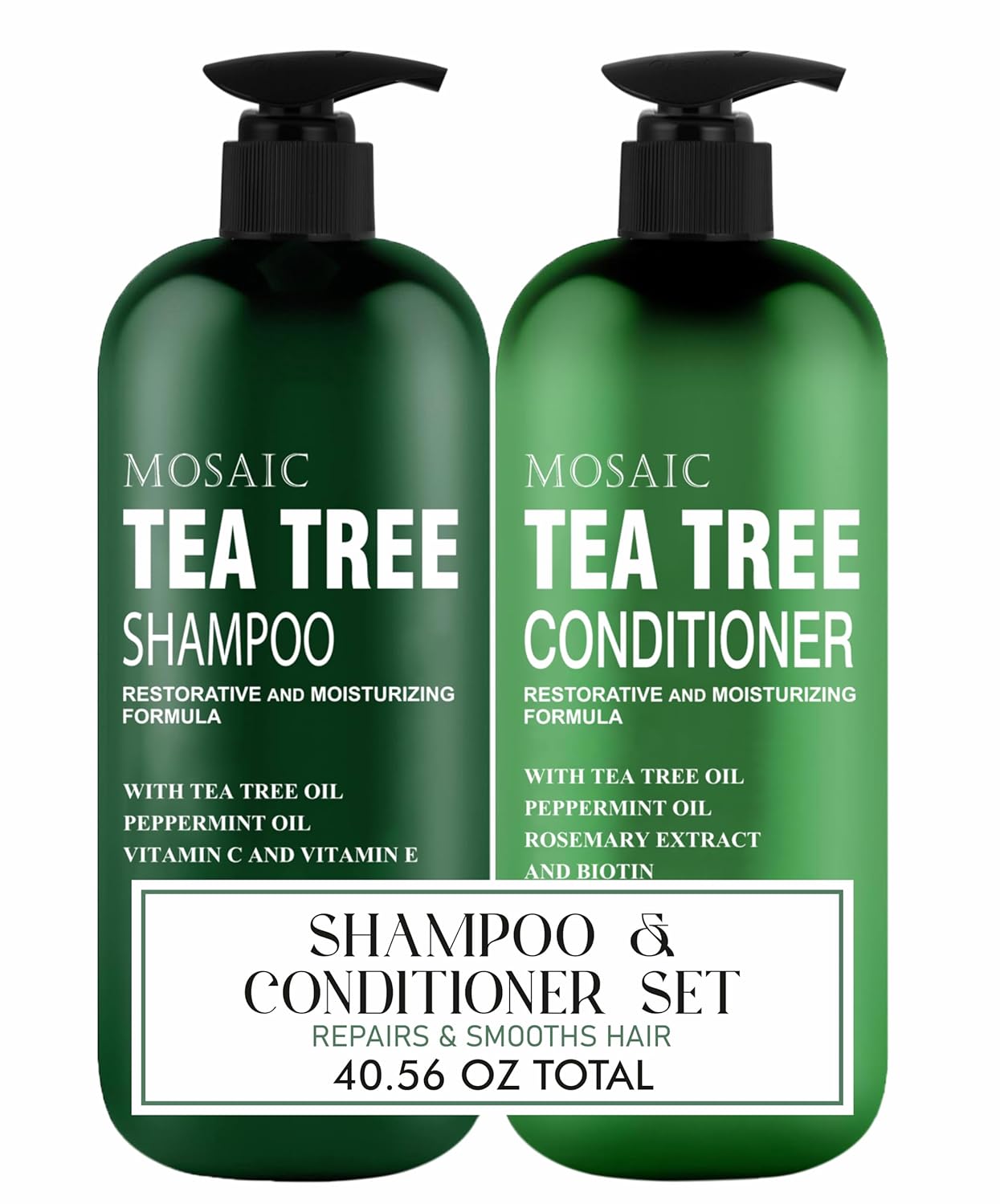 Skiennix Tea Tree Shampoo & Conditioner Set - Hair Growth & Thickening Treatment for Men & Women | 20.2 FL Oz Each