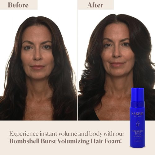 Nakery Bombshell Burst Hair Foam - Volumizing Mousse for Curly & Straight Hair, Lightweight Formula with Biotin & Keratin
