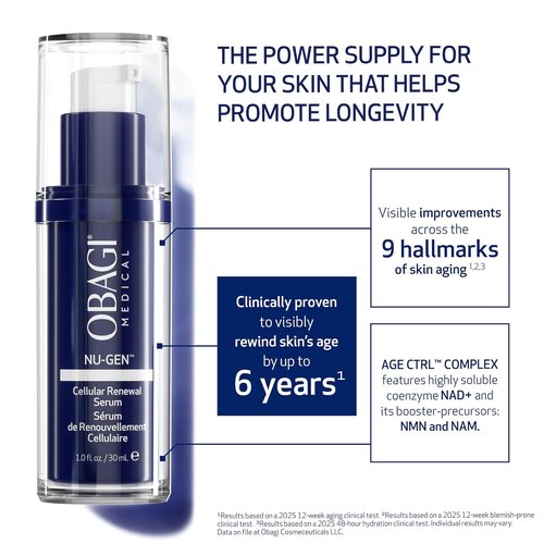Obagi NU-GEN NAD+ Cellular Renewal Face Serum - Anti-Aging Formula with Niacinamide & NMN, 1 oz