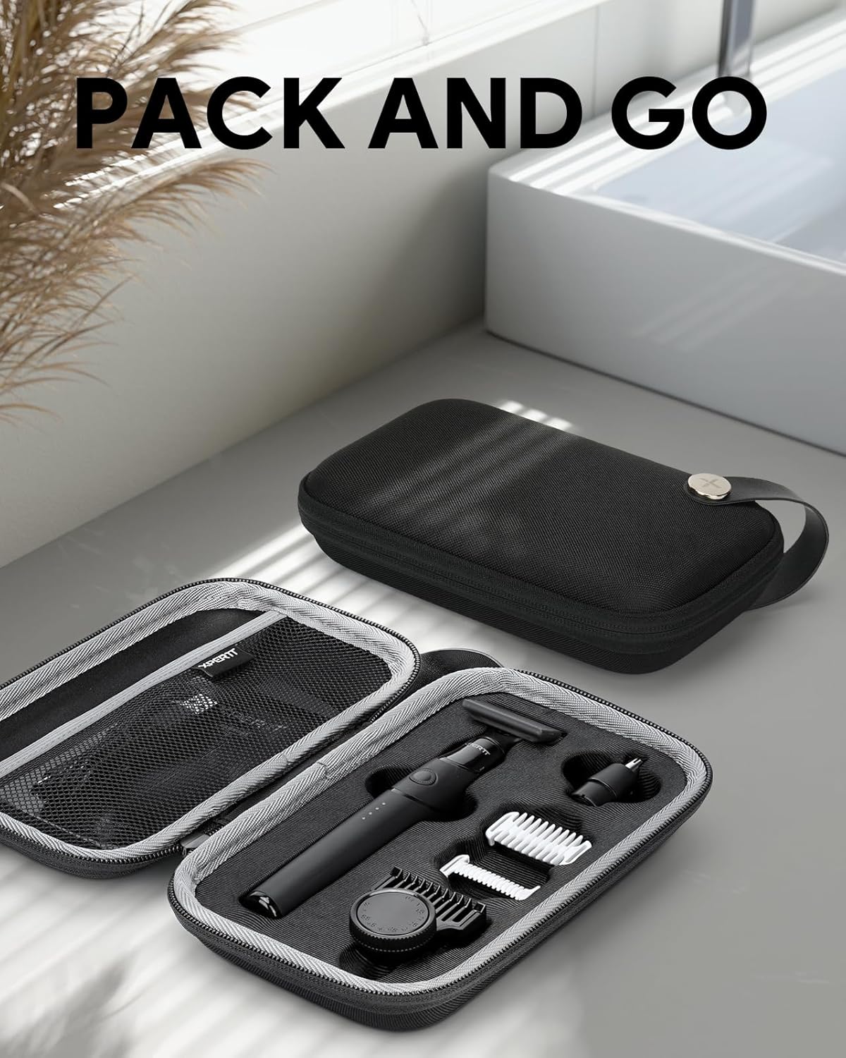 Xpert T Electric Beard Trimmer & Shaver - Integrated Magnetic Design, Travel Case Included, Adjustable Combs, Black