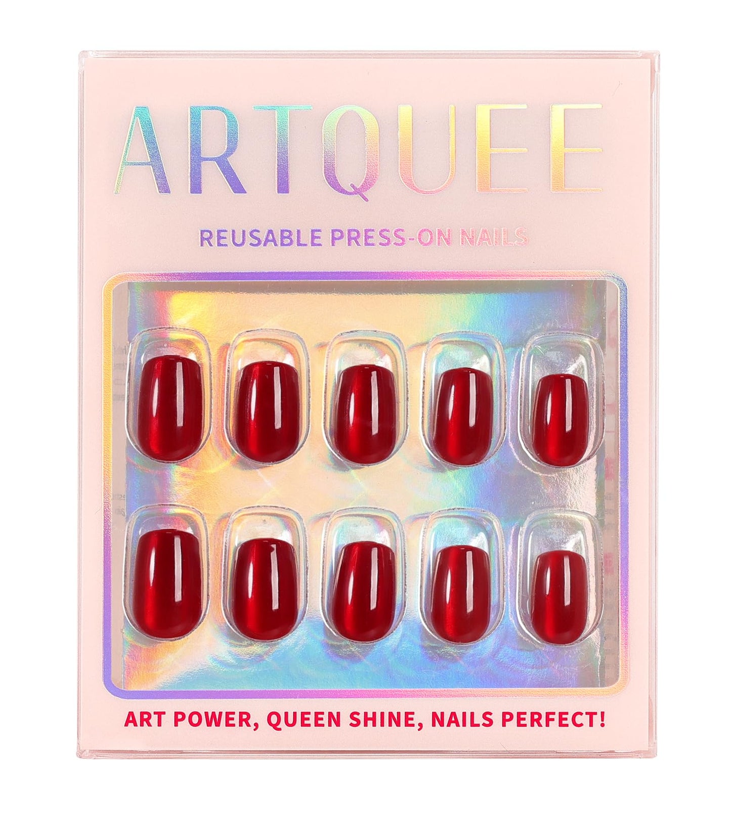 Artquee Press on Nails Short Soft Nude Square False Tips Glossy Reusable Fake Stick on Nails Kit for Women - 30 PCS 15 Sizes