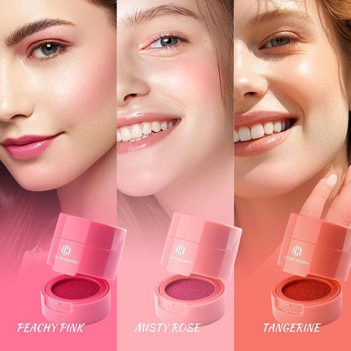 Color Nymph Liquid Blush Trio - Multi-Use Stamp Blush Set for Cheeks & Lips | Hydrating, Long-Lasting Formula - 3-Piece Vegan Makeup Gift Set