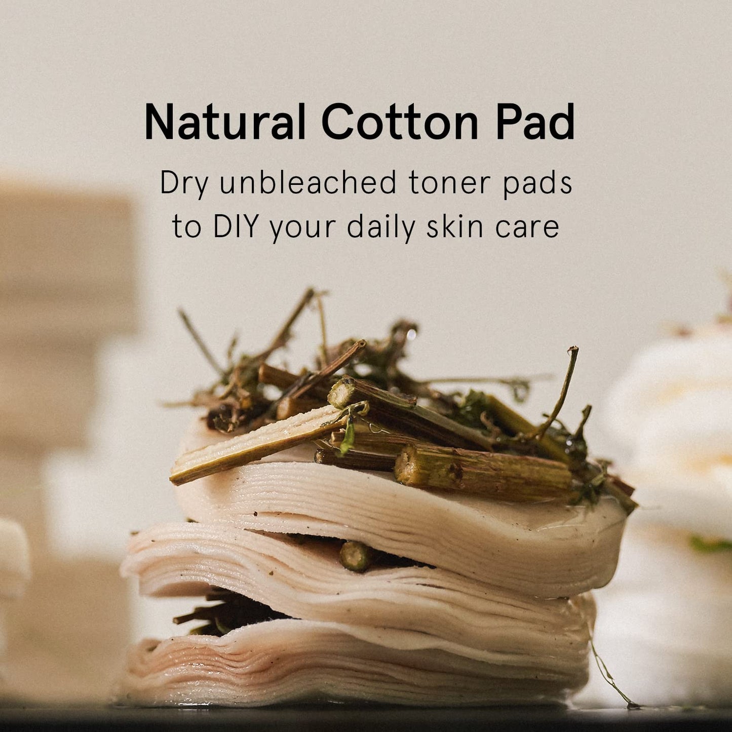 ONE THING Unbleached Cotton Pads | DIY Dry Toner Pads, Large Size Exfoliating Soft Lightweight Face Rounds | Daily Travel Size Refill No Lint Double Sided | Korean Skin Care (120 Refill Pads)