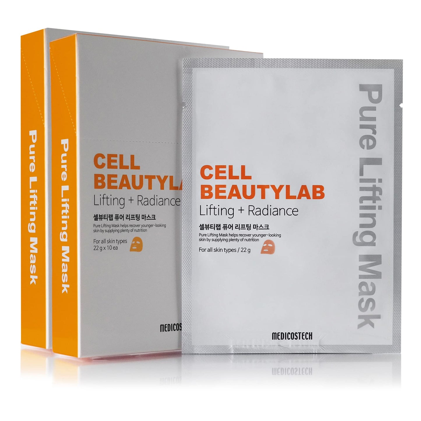 CELL BEAUTYLAB Collagen Face Mask 20 Pack｜Elasticity, Revitalizing, Nourishing and Skin Care Face Sheet Mask for All Skin Types｜With Collagen, Niacinamide, Centella asiatica