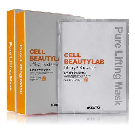 CELL BEAUTYLAB Collagen Face Mask 20 Pack｜Elasticity, Revitalizing, Nourishing and Skin Care Face Sheet Mask for All Skin Types｜With Collagen, Niacinamide, Centella asiatica