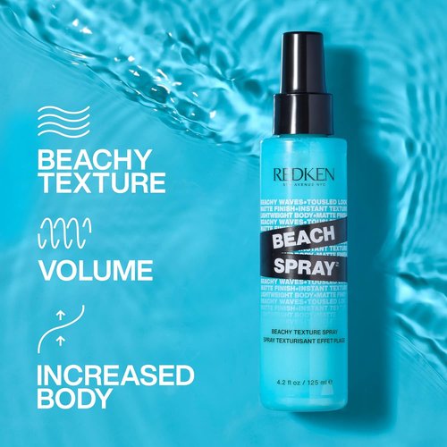 Redken Beach Spray Texturizing Hairspray - Sea-Salt-Free Formula for Effortless Beachy Waves & Volume