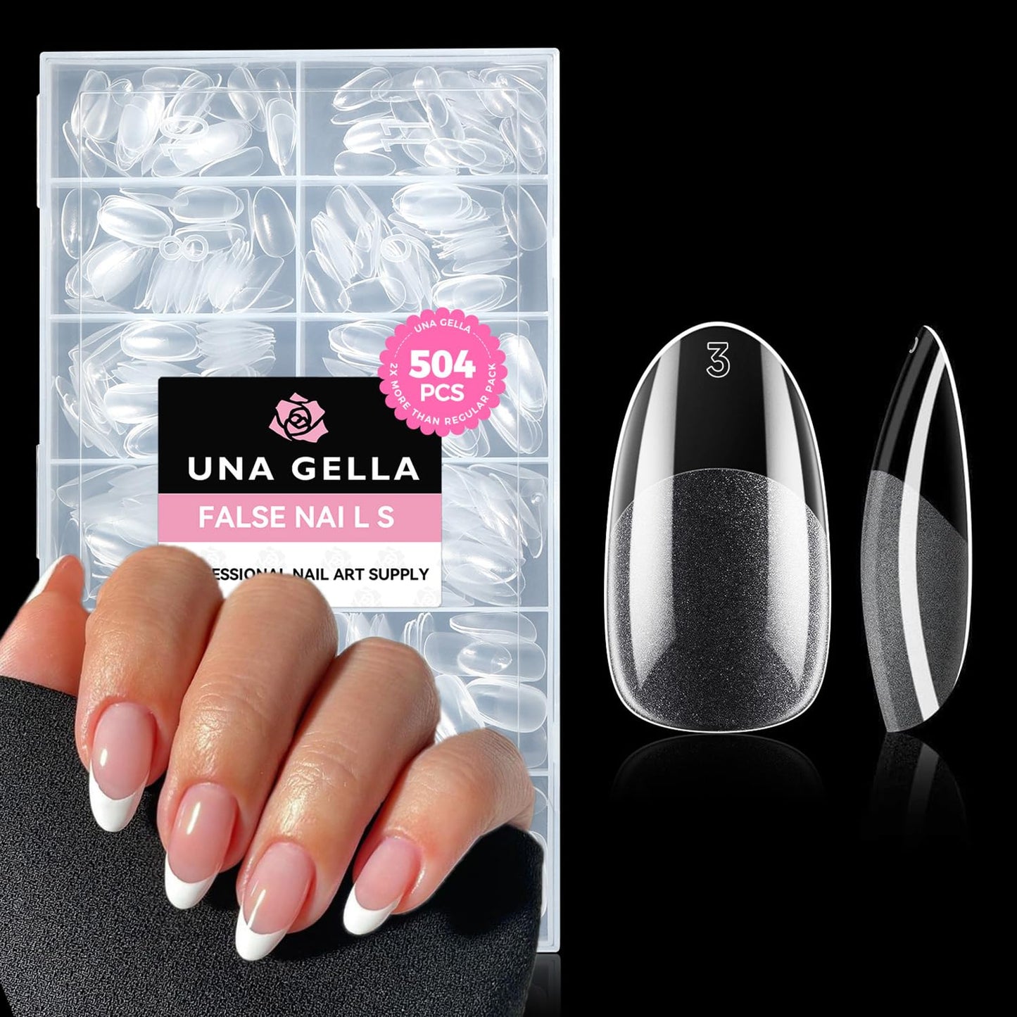 UNA GELLA Gel Nail Glue, Solid Nails Gl ue Gel 40g Lamp Curing Needed Soak Off G LUE Strong Nail G LUE G el for Acrylic Fake Nails Tips Extension Press On Nails for Gelly Tips