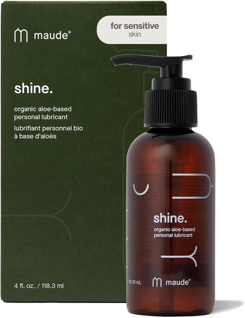 Maude Shine Aloe Water-Based Personal Lubricant - Hydrating & Non-Sticky - 4 fl oz, Fragrance-Free & Vegan