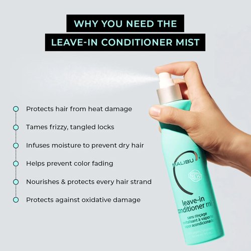 Malibu C Leave-In Conditioner | Moisturizing Heat Protectant & Detangler Spray for All Hair Types - 9oz