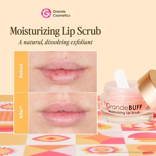 Grande Cosmetics GrandeBUFF Lip Scrub - Moisturizing Formula with Mango & Shea Butter for Soft Lips (0.53 fl oz)