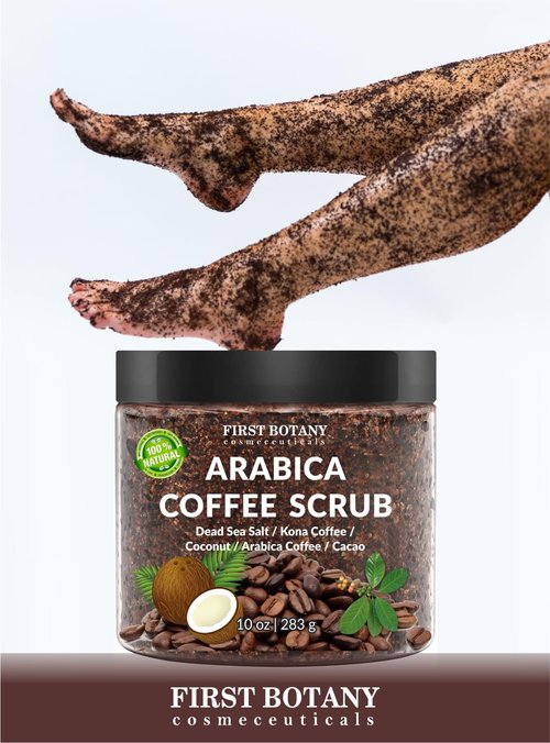 First Botany Body Scrub - Natural Exfoliating Salt Scrub & Body and Face Souffle helps with Moisturizing Skin, Acne, Cellulite, Dead Skin Scars, Wrinkles