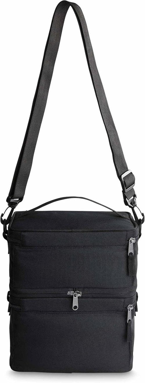 PackIt MOD 3-IN-1 Insulated Lunch Box - EcoFreeze Technology, Black, Removable Strap for Fresh Meals