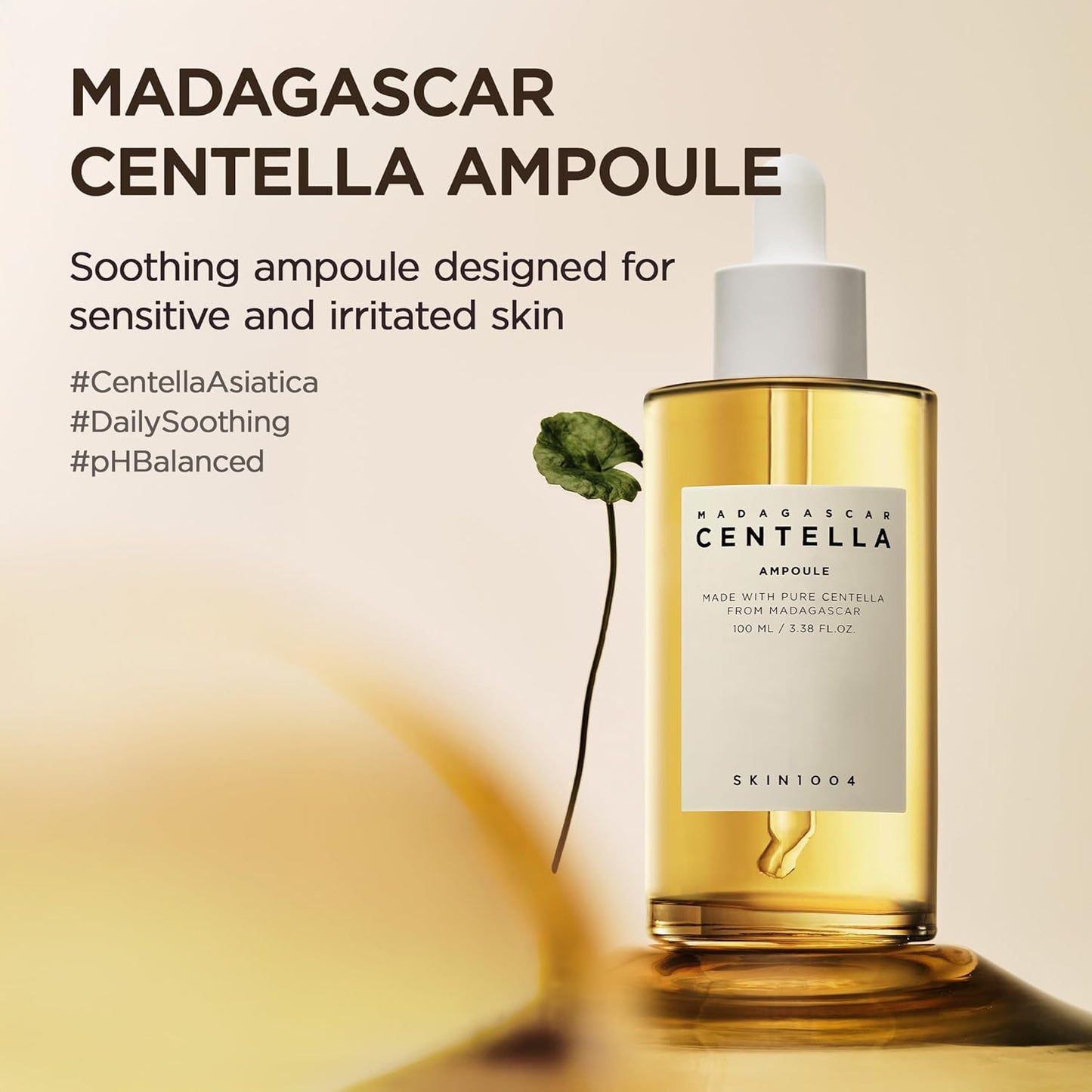 SKIN1004 Madagascar Centella Ampoule - Hydrating Korean Face Serum with Centella Asiatica | 3.38 fl. oz / 100 ml