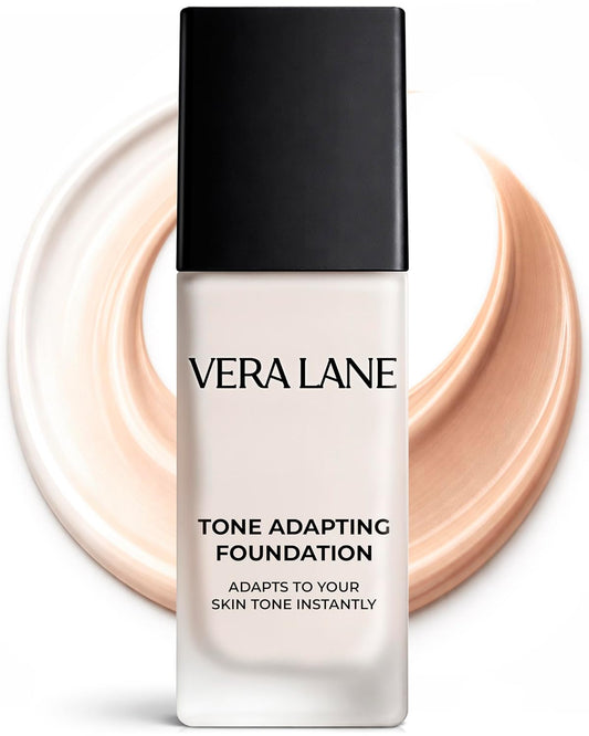 Vera Lane Color Changing Foundation - Self-Adjusting Makeup for Mature Skin | Natural, Lightweight Formula