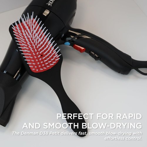Denman Detangling Paddle Brush - Versatile Wet/Dry Hair Styler for Curly, Coily & Straight Hair