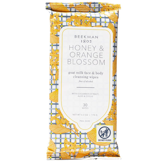 Beekman 1802 Face Wipes - Gentle Makeup Remover Wipes with Goat Milk & Aloe | 30 Count Travel Essentials