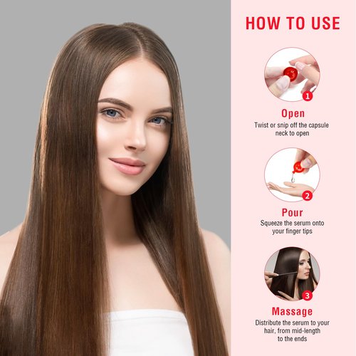 OUKEYA Hair Vitamins Hair Treatment Serum - no Rinse with Argan Macadamia & Avocado Oils - Vitamins A, C, E, Pro B5 - Hair Serum Capsule for Frizzy and Damaged - Hair Conditioner for Women & Men
