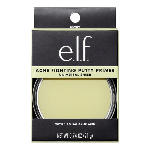e.l.f. Acne Fighting Putty Primer - 1.8% Salicylic Acid Formula to Reduce Breakouts & Minimize Pores | 0.74 Oz (21g)