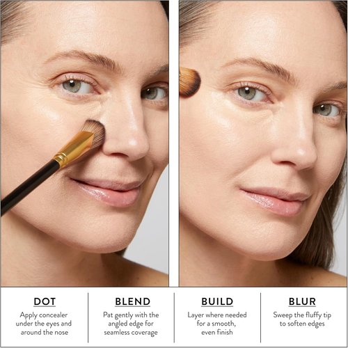 Laura Geller New York Angled Precision Concealer Brush - Professional Makeup Tool - Cruelty-Free