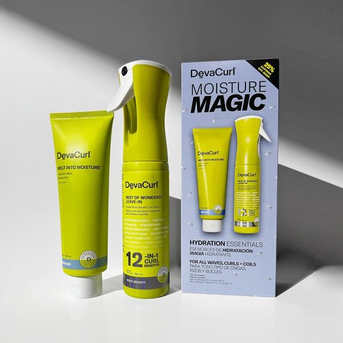 DevaCurl Moisture Magic Hydration Essentials Kit - Melt-In Moisture Mask & 12-in-1 Leave-In Spray