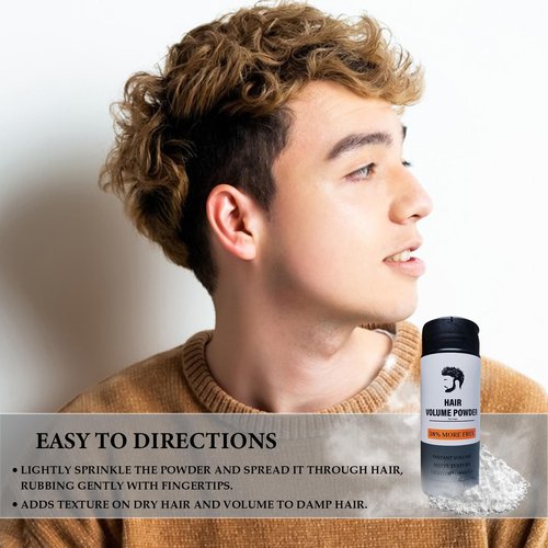 ZAMANIYA Texture Powder for Men, Natural Look Mens Powder,Strong Hold,Instantly Adds Texture & Volume,Hair Powder for Men