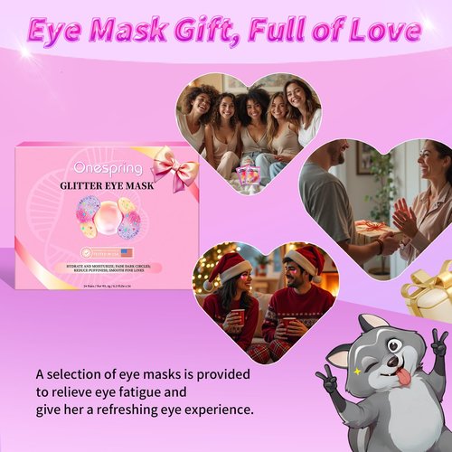 Eye Masks (24 Pairs) - Gift for Her - Tri-color Under Eye Patches for Dark Circles, Puffiness, Wrinkles, Soothing & Hydrating, Skincare Eye Gel Pads, Beauty Essential for Women, Easter Basket Stuffers