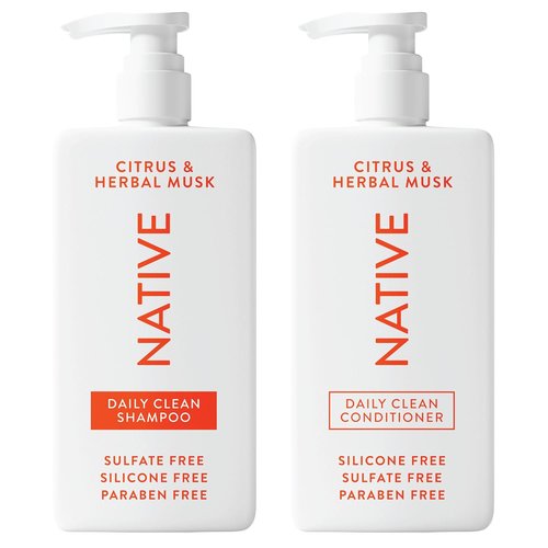 Native Shampoo and Conditioner - Naturally Derived Formula for All Hair Types | Sulfate & Dye Free | Citrus & Herbal Musk, 16.5 fl oz Each (2 Pack)
