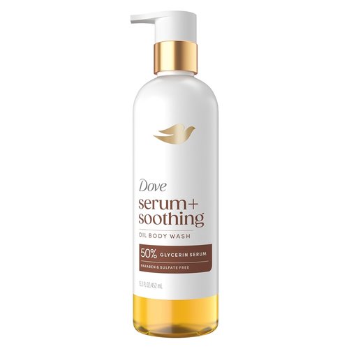 Dove Serum+ Shower Oil Body Wash - Soothing Hydrating Cleanser with Glycerin & Almond Oil | 15.3 fl oz