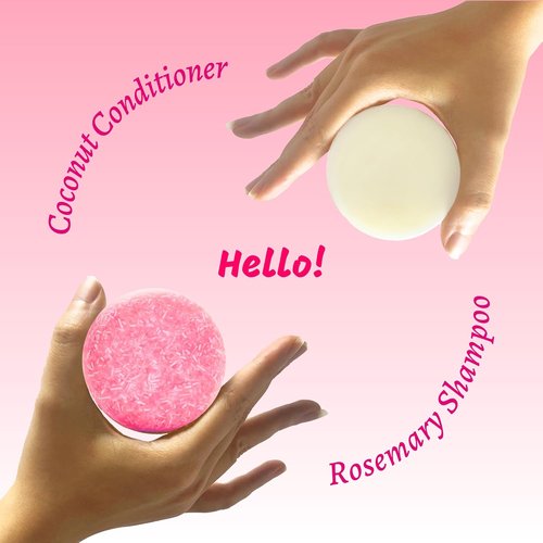 Muun Rosemary Shampoo & Conditioner Bar - Strengthening, Volumizing Solid Soap for Oily Hair, pH Balanced