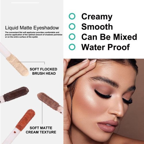 MAEPEOR Matte Liquid Eyeshadow - 8 Color Palette | Long-Lasting, Waterproof & Creamy Formula (P04 Banyan)