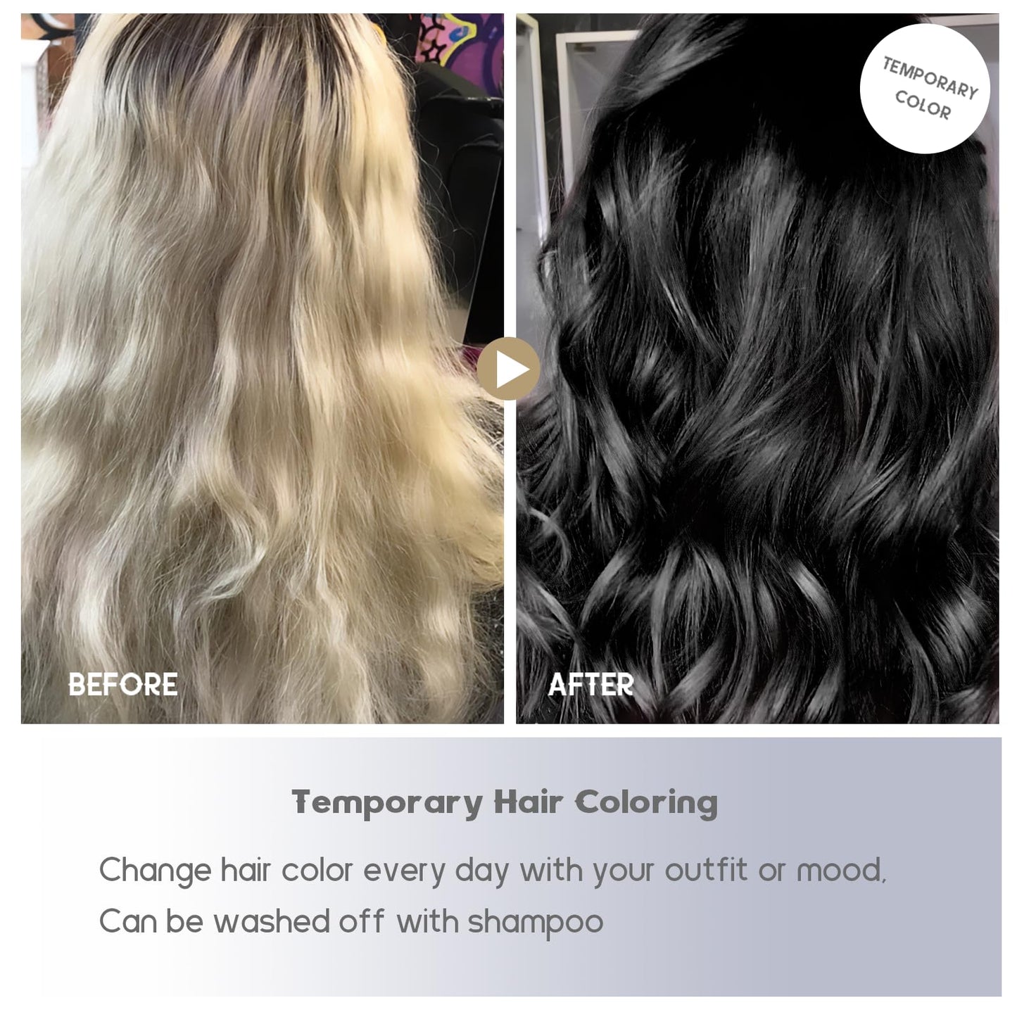 SOVONCARE Black Temporary Hair Wax Color, Professional Styling Pomades Natural Hairstyle Clay for Men & Women Christmas Cosplay Date 7.06 oz (Black)