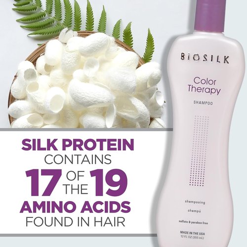 BioSilk Color Therapy Shampoo - Gentle Cleansing for Color Protection | Sulfate & Paraben-Free, 12 Oz