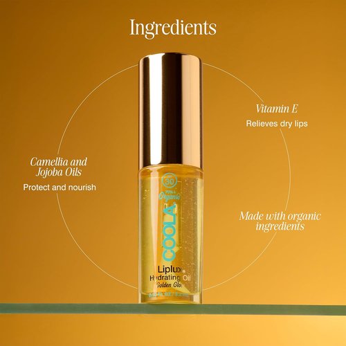 COOLA Organic Liplux Lip Oil - SPF 30 Lip Gloss Sunscreen for Daily Protection | Vegan, 0.11 Fl Oz