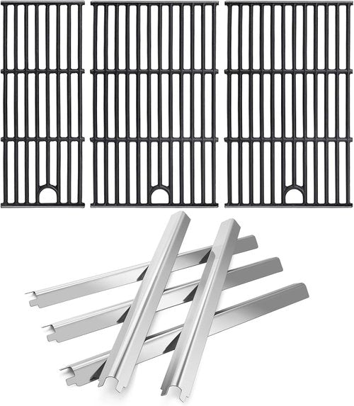 Hiorucet Grill Replacement Parts - Cooking Grate & Heat Plate for Charbroil 5 & 2 Burner Models