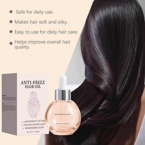 NwxuNt Hair Gloss Oil, Anti-Frizz Glaze Drops - Hair Treatment Oil for Smooth Shiny Hair, Hydrating Nourishing Serum for Frizz Damaged Dry Hair, Daily Use at Home Salon Hair Care
