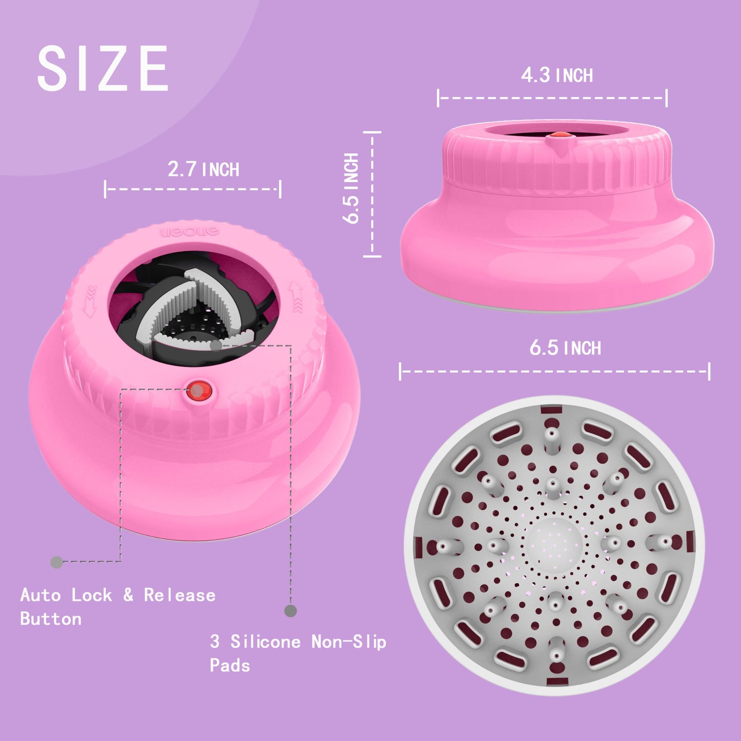 Hair Dryer Diffuser for Curly and Natural Wavy Hair,Universal Hair Diffuser,Hair Dryer Diffuser Attachment (Pink)