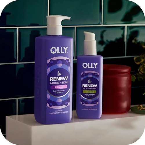 OLLY Renew Body Wash - Nourishing Vitamin D & Retinol Cleanser for Skin Repair | Jasmine Bergamot, 17oz