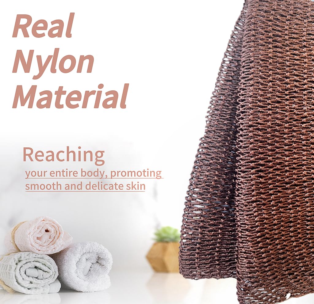 SPMKTBOZAI African Net Sponge Authentic, African Exfoliating Sponge Real African Net Black Owned, African Bath Sponge Back Scrubber, Body Exfoliator Shower Bath Accessories (Brown)