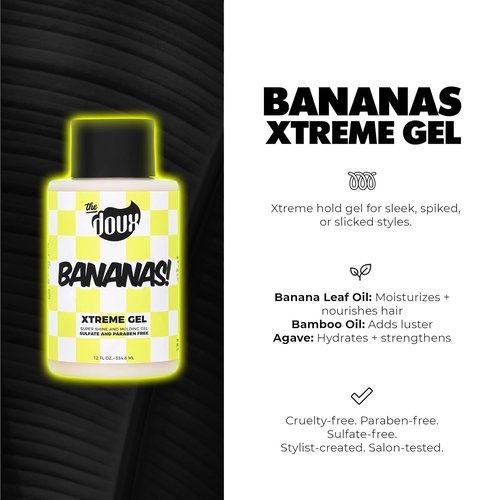 Bananas Xtreme Hold Hair Gel - Strong Hold Gel for Curly Hair with Frizz Control & Shine | 12oz