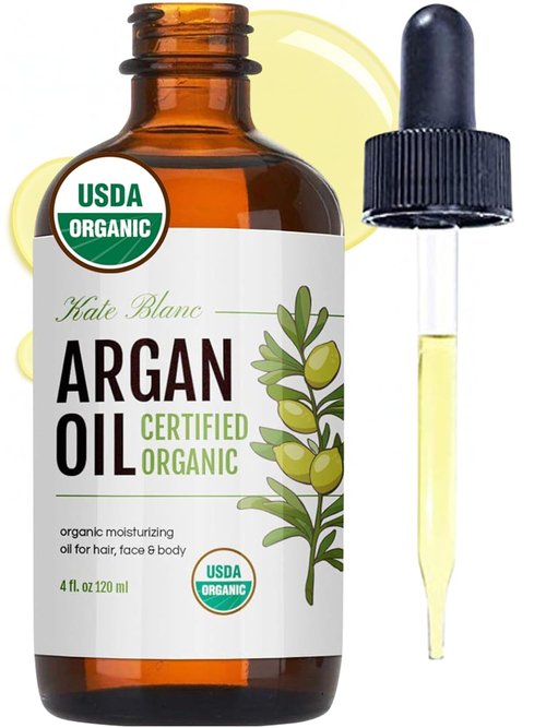Kate Blanc Cosmetics Argan Oil - 100% Pure & USDA Organic | Cold Pressed for Hair, Face & Skin (4oz)