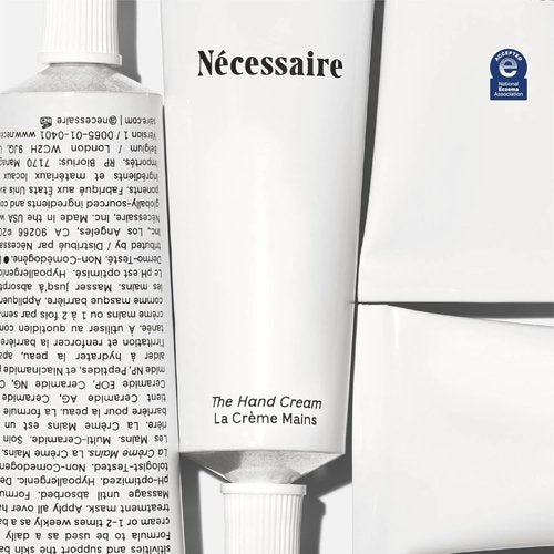 Nécessaire Hand Cream - Fragrance-Free, Fast-Absorbing Lotion with 5 Ceramides & Peptides | 2.2 fl oz