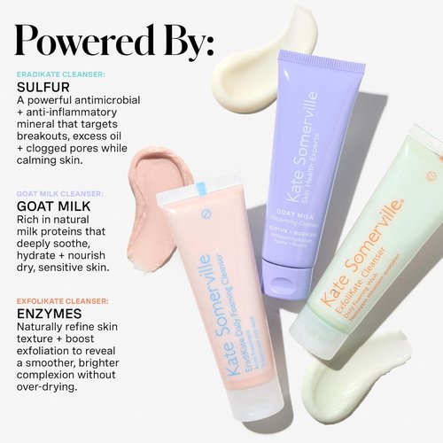 Kate Somerville Pore-Fect Skin Edit Travel Kit - ExfoliKate, EradiKate & Goat Milk Cleanser Gift Set