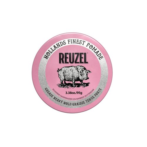 Reuzel Pink Grease Pomade - Strong Hold Oil-Based Styling Wax | Medium Shine for All Hair Types
