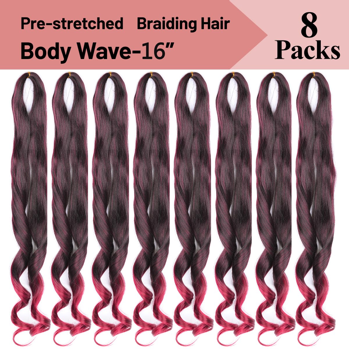 French Curl Braiding Hair,8packs Loose Wavy #TBug Pre Stretched Synthetic Spiral Curly Crochet Braiding Hair 16Inch 75g/pack French Curly Crochet Hair Extensions (16inch,8packs,TBUG)