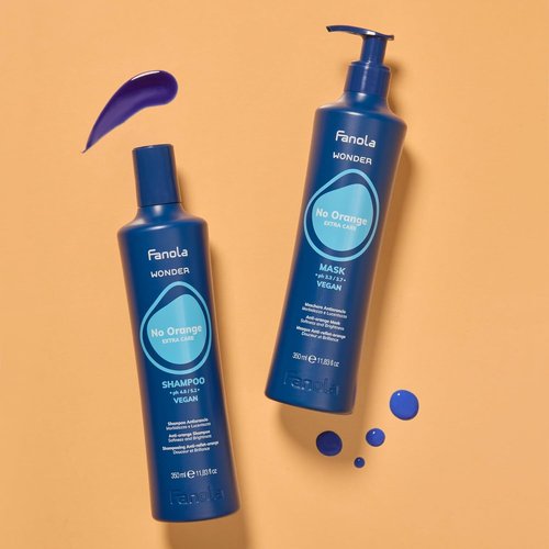 Fanola Wonder No Orange Blue Shampoo - Toning Shampoo for Color Treated Hair | Neutralizes Brassy Tones - Vegan & Sulfate-Free (11.8 fl oz)