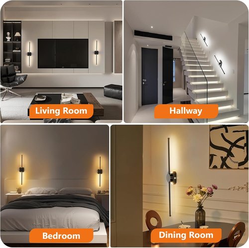 HEERTTOGO Battery Operated Wall Sconces - Set of 2 Dimmable LED Lights with Remote Control | 360° Rotatable, 3 Color Temperatures
