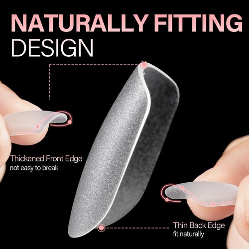 AILLSA Extra Short Square Nail Tips Gel Nails Tips Acrylic Press On Squoval Nail Tip 240 PCS False Full Cover Matte Nails Tip Kit 15 Sizes with Storage Box for Valentine's Day